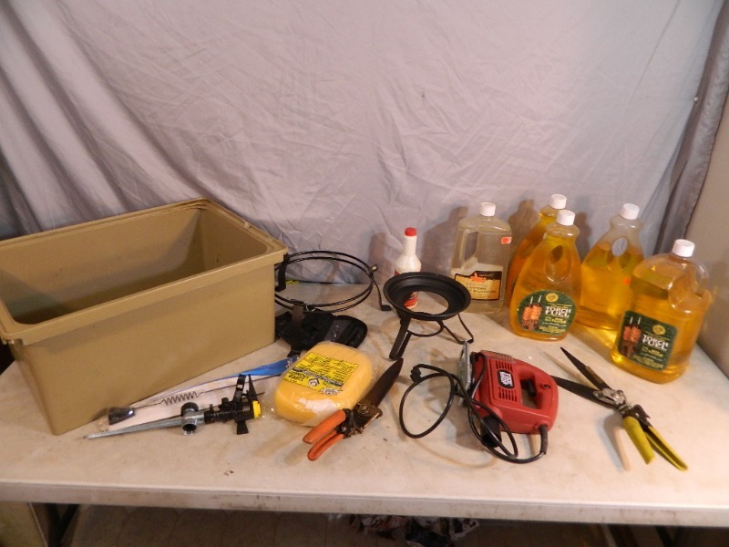 lot 62 image: JigSaw, Torch Fuel, Yard Tools, Etc