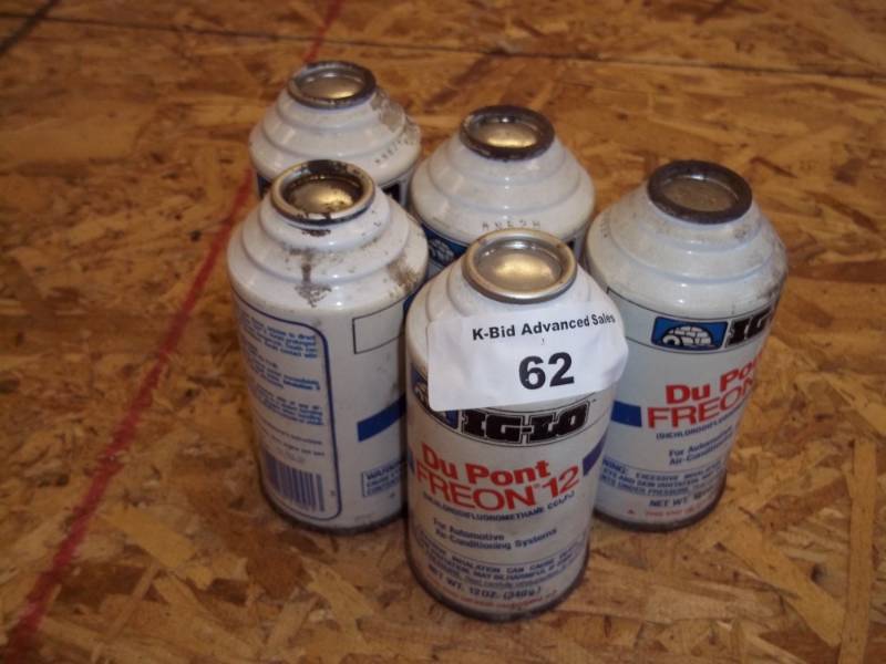 lot 62 image: 5 cans of Freon