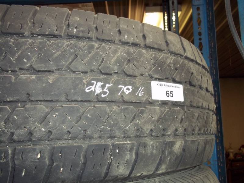 lot 65 image: One 26570R16 Tire