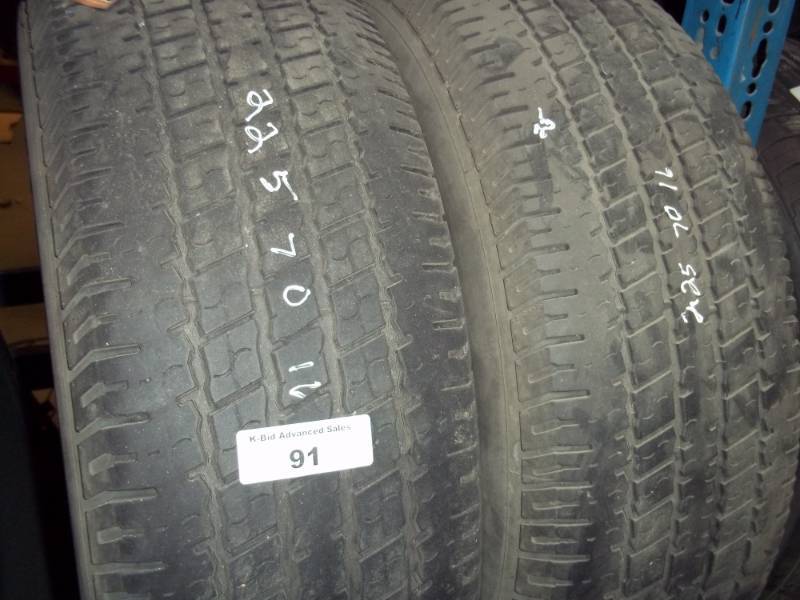 lot 91 image: Pair of  22570R16 Tires