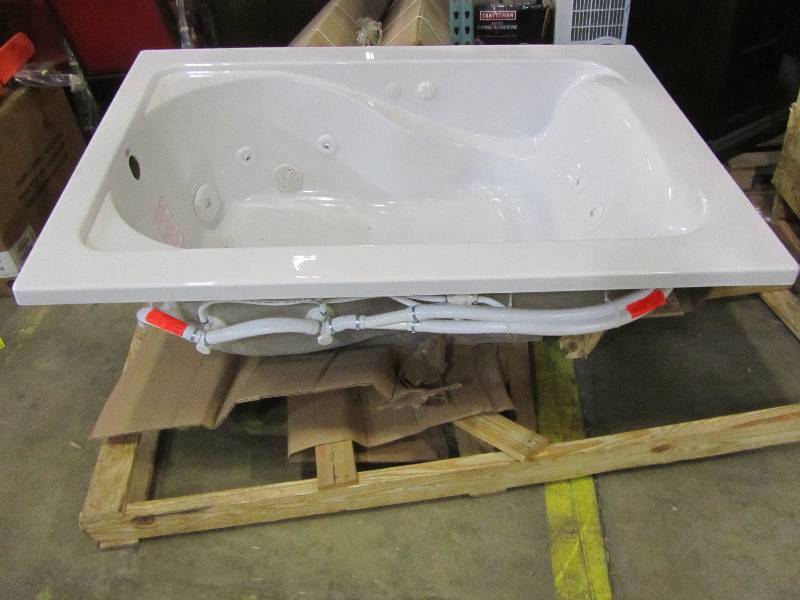 lot 6 image: American Standard Cadet 60 in. x 42 in. Reversible Drain EverClean Whirlpool Tub in White