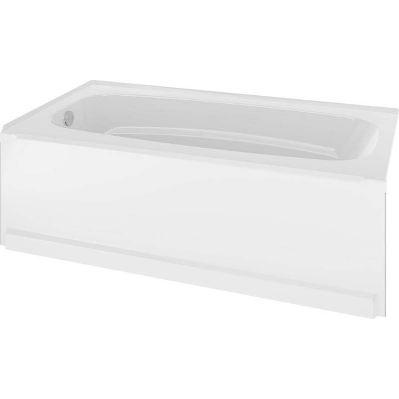 lot 1 image: Delta Classic 400 5 ft. Left-Hand Drain Soaking Tub in High Gloss White