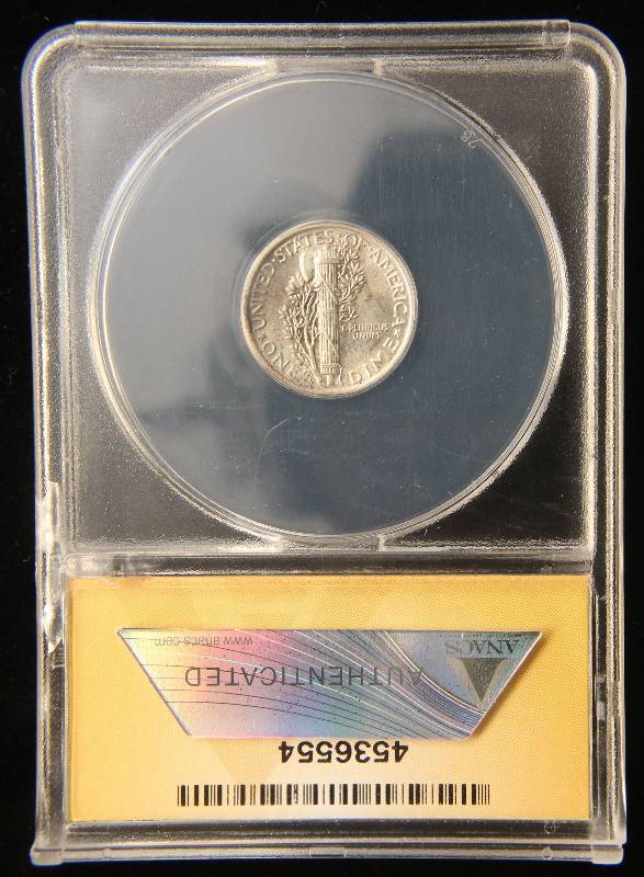 1945-S MERCURY SILVER DIME MS66 ANACS