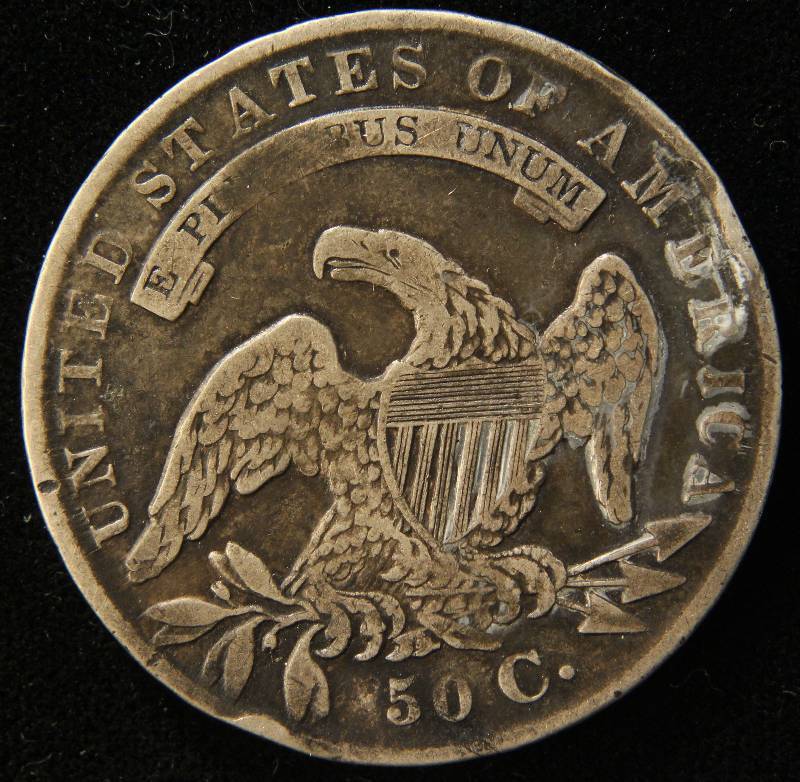 1836 US CAPPED BUST SILVER HALF DOLLAR VF
