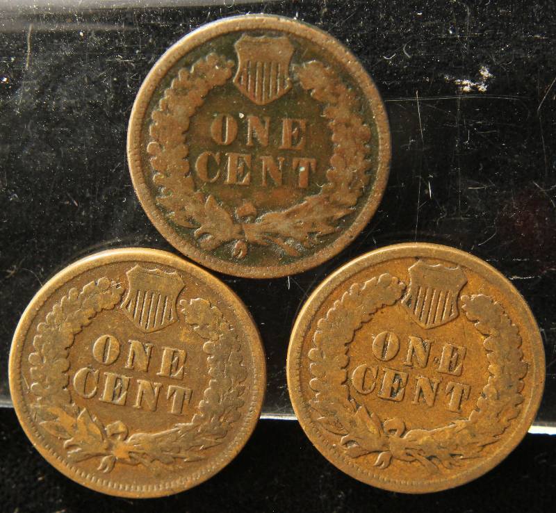 GROUP OF 3 INDIAN HEAD CENTS 1883, 1889, 1897