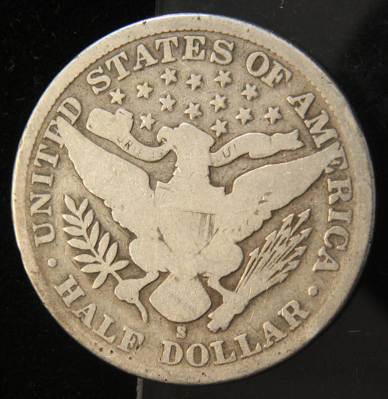 1907-S BARBER SILVER HALF DOLLAR