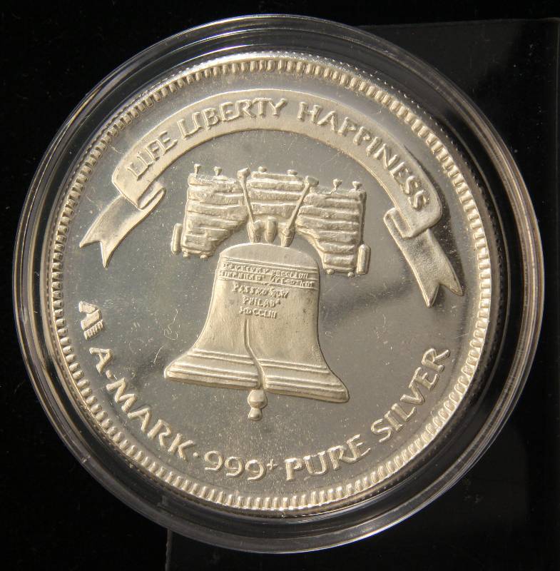1 TROY OZ. .999 FINE SILVER 1983 A-MARK LIBERTY ROUND IN AIRTITE