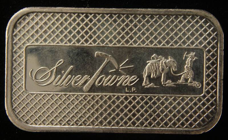 1 TROY OZ. .999 FINE SILVER BAR PROSPECTOR BY SILVERTOWNE