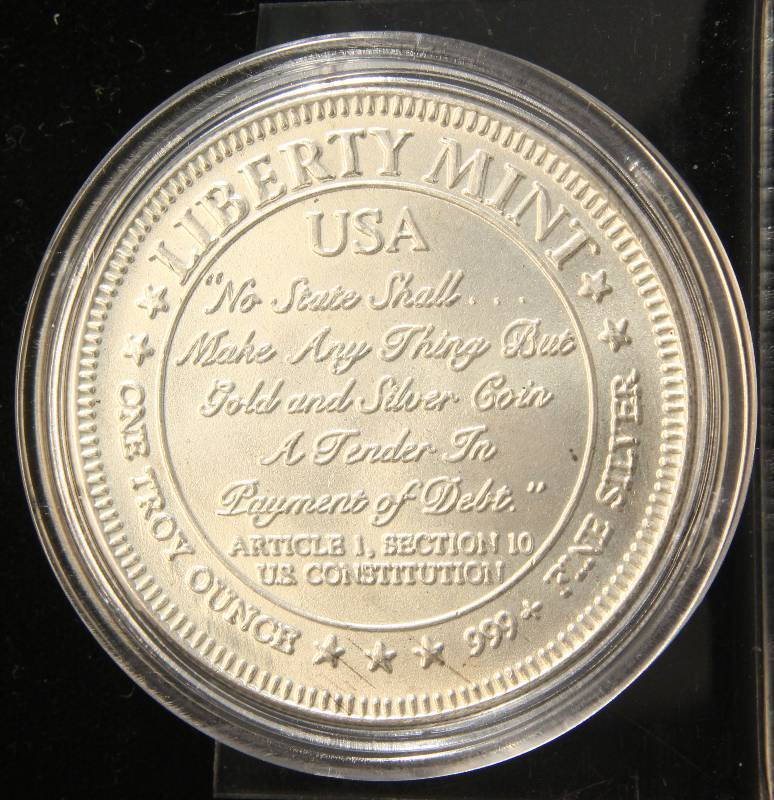 1 TROY OZ. .999 FINE SILVER CONSTITUTION MINT SHIP IN AIRTITE