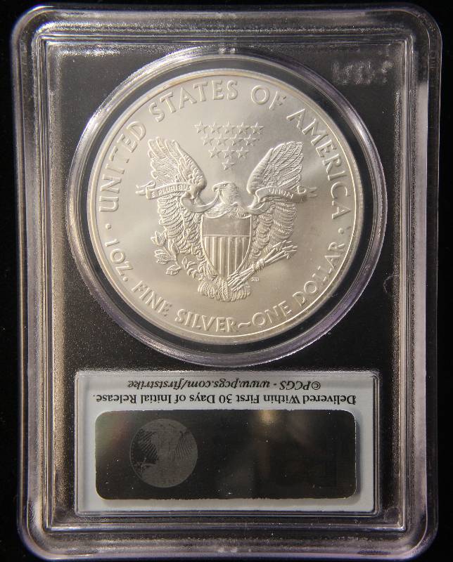 2013(S) AMERICAN SILVER EAGLE 1 TROY OZ. .999 FINE SILVER DOLLAR MS69 PCGS FIRST STRIKE