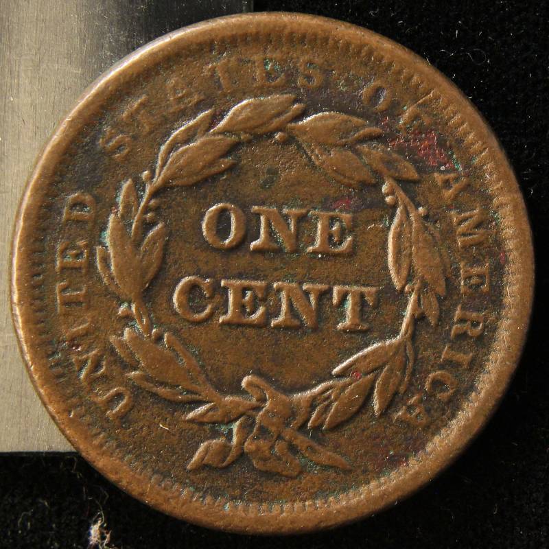 1843 US BRAIDED HAIR LARGE CENT FINE DETAILS POROUS
