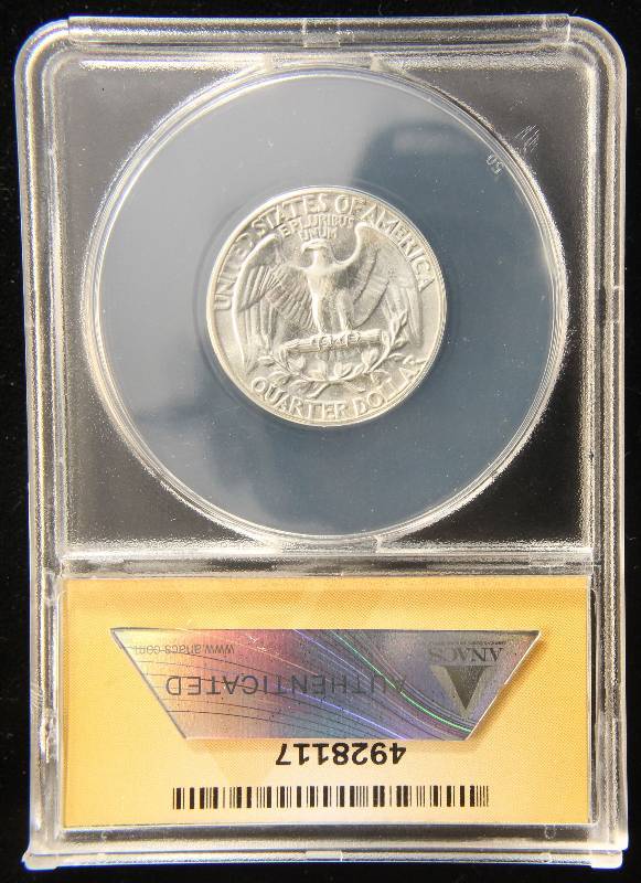 1962 WASHINGTON SILVER QUARTER MS65 ANACS