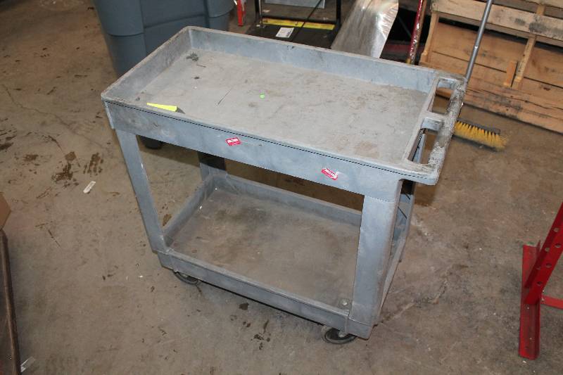 lot 136 image: 2-Shelf Rolling Utility Cart