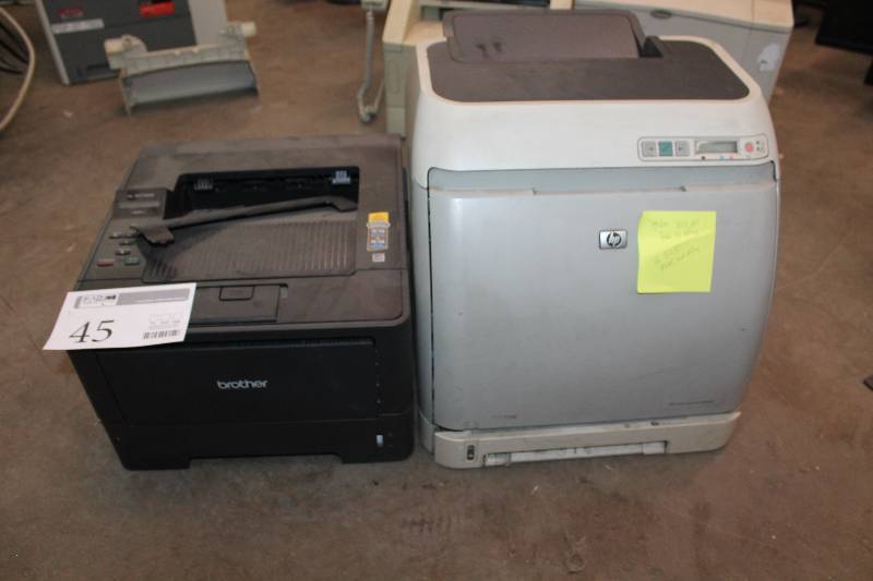 lot 45 image: Lot of (2) Printers - Brother HL-5470DW, HP Color LaserJet 2605dn