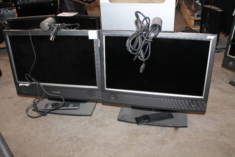 lot 31 image: Lot of (2) Tanberg Monitors w Web Camera, Remote Control