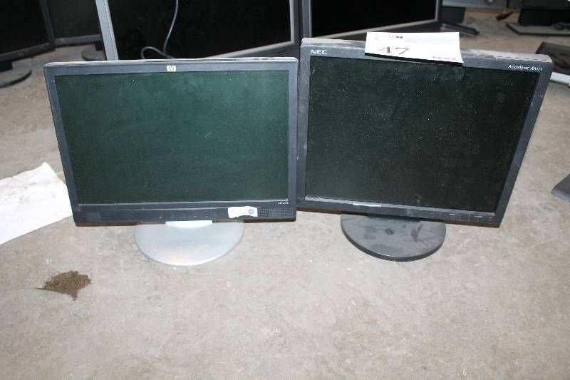 lot 47 image: Lot of (2) Computer Monitors - HP w17e, NEC AccuSync AS171