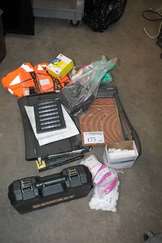 lot 175 image: Misc Supply Lot - Straws, Paper Cutter, And More