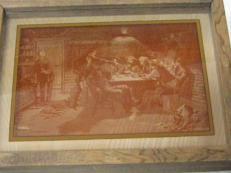 Framed Remington Etching