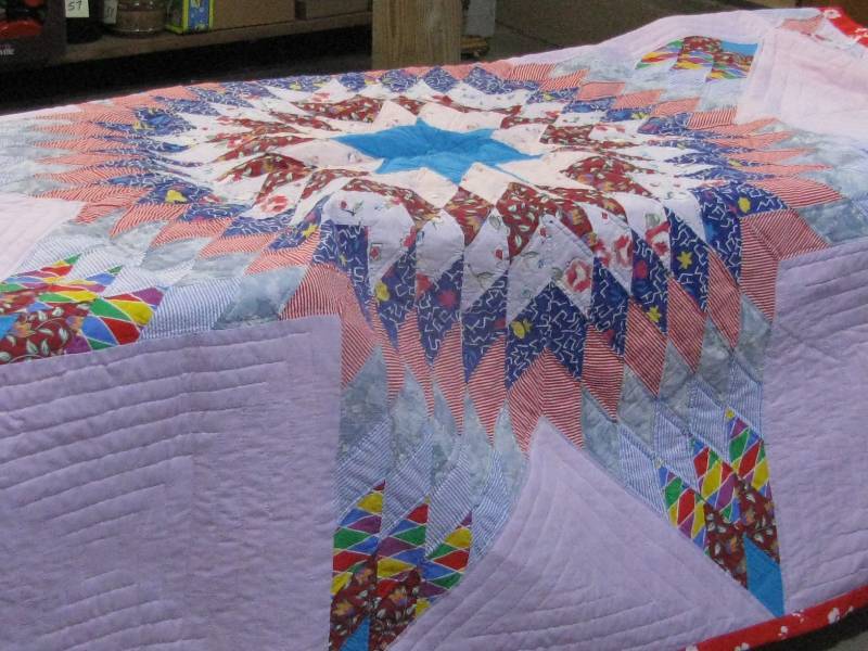 Vintage Hand Stitched Star Quilt