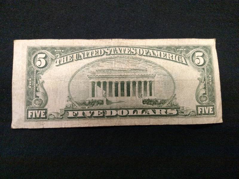 1934 B Five Dollar Silver Certifica...