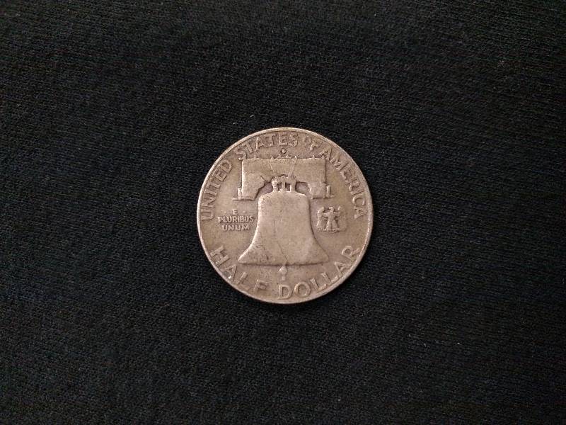 1957 D Franklin Silver Half Dollar...
