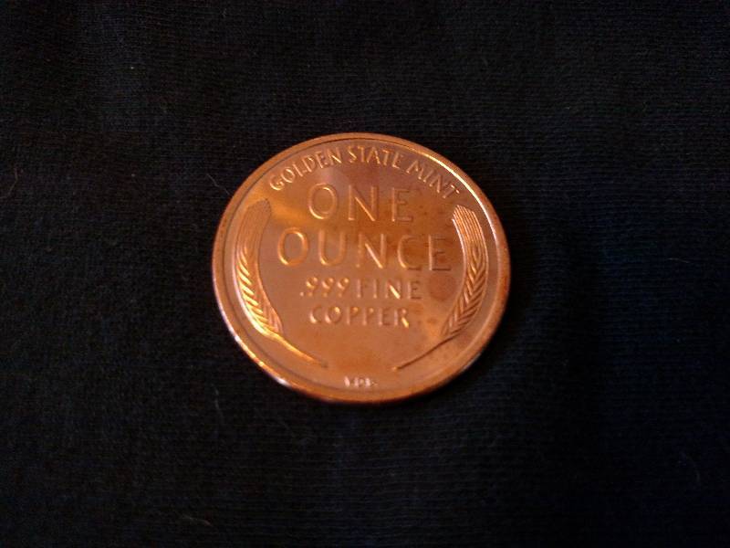Lincoln Head One Ounce .999 Fine Copper Coin