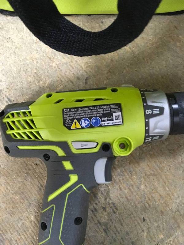 lot 15 image: Ryobi 18-Volt One Hammer  Drill Kit in good working condition