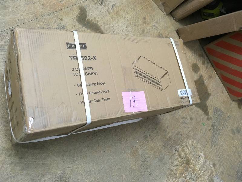 lot 17 image: Excel 26.5 in W x 12in. D x 9.6 in H 2 Drawer Steel Intermediate Chest, Blue