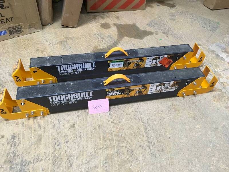 lot 24 image: ToughBuilt 42 in. Adjustable Folding Sawhorse- Lot of 2