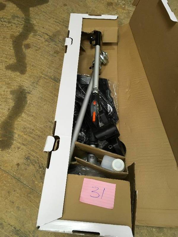 lot 31 image: Sunseeker 2-Cycle 26 cc Straight Shaft String Trimmer and Brush Cutter not used