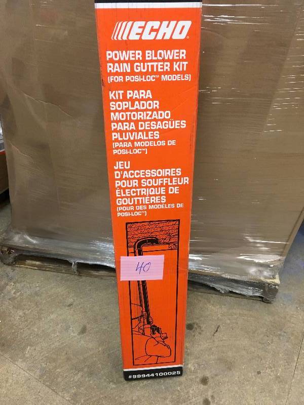 lot 40 image: Echo Power Blower Rain Gutter Kit not used