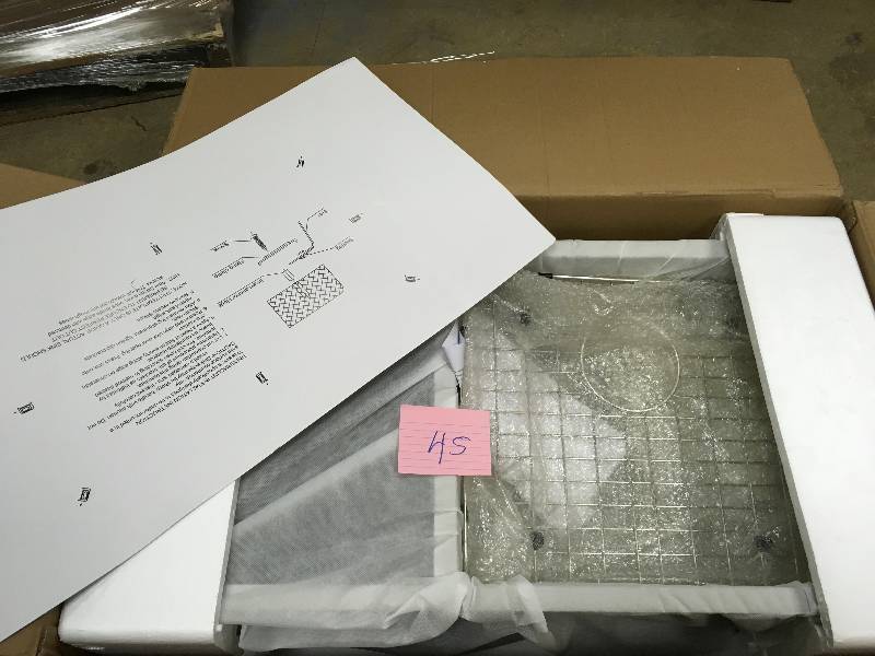 lot 45 image: ADKY Handcrafted All-in-One Undermount Stainless Steel 32in. X 9 in. Double Bowel Kithcen Sink not used