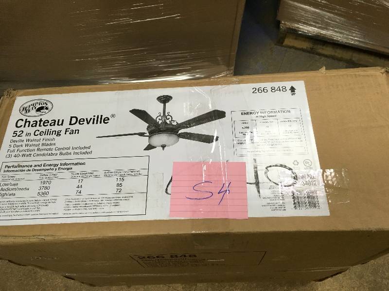 Hampton Bay Chateau Deville 52 In Ceiling Fan Deville Walnut