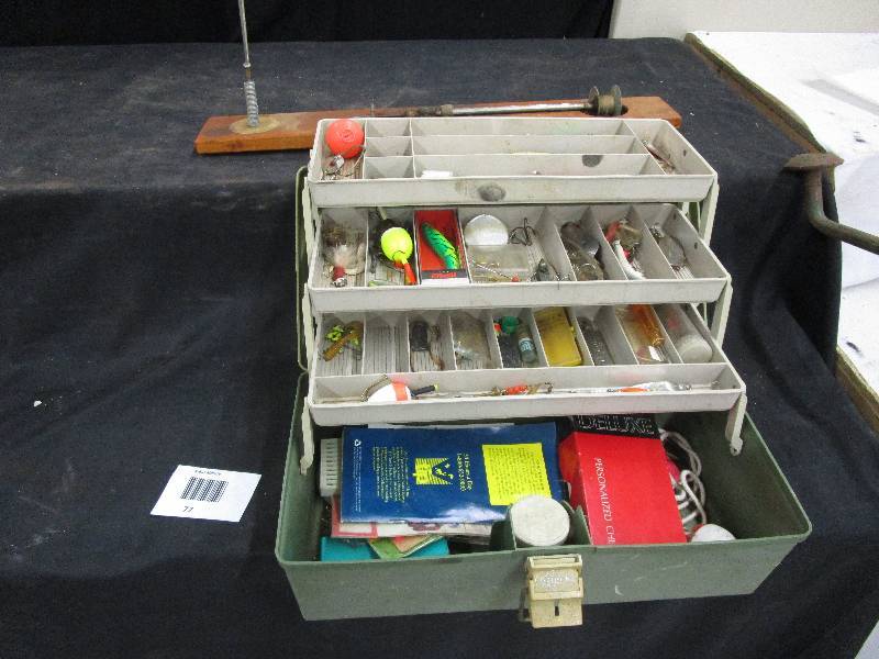 lot 77 image: Tackle Box, Tackle and Tip Up