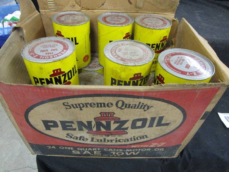lot 80 image: 18 cans of PENNZOIL Motor Oil