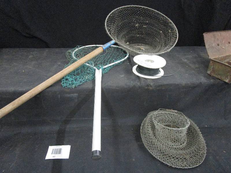 lot 82 image: 7 ft Fishing Nets and Fish Basket