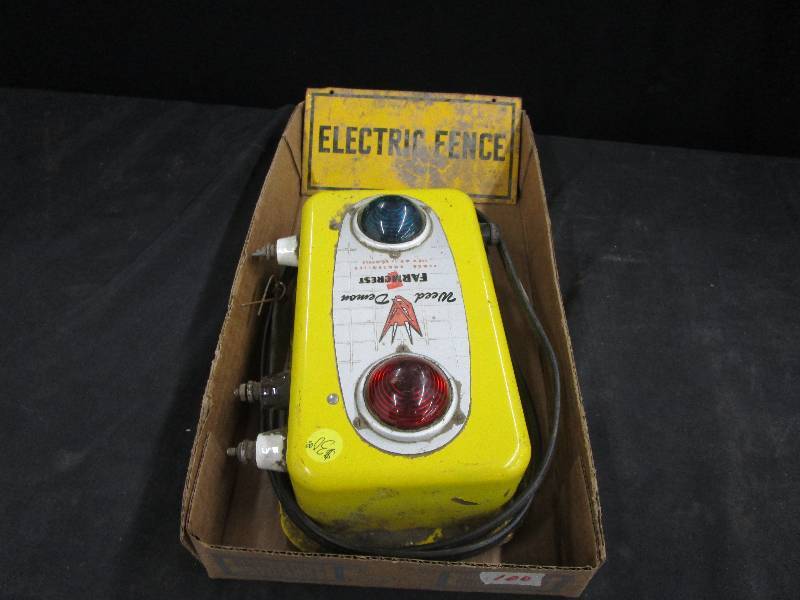 lot 100 image: Vintage Electric Fencer & Sign - Works