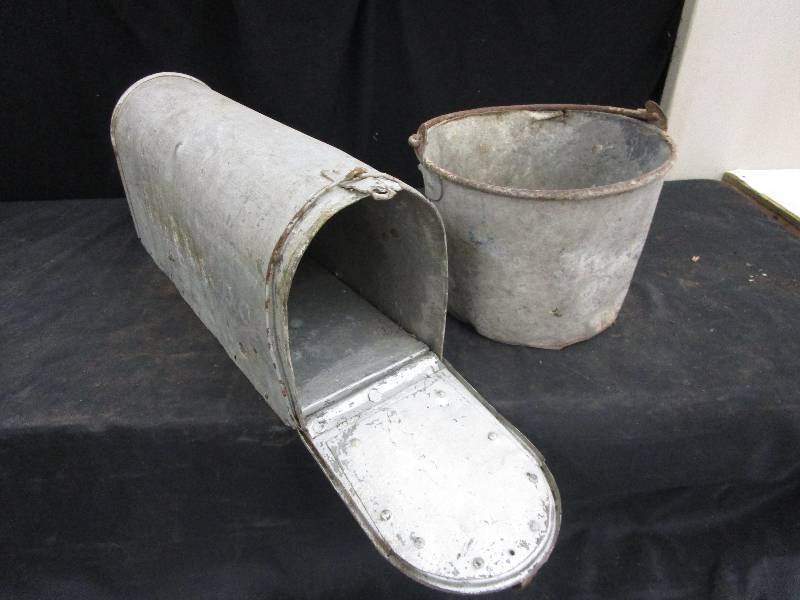 lot 110 image: Old Bucket & Mailbox