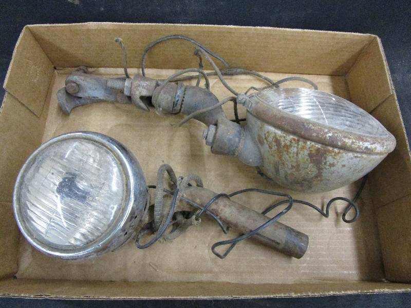 lot 131 image: Old Light sGlass Lenses Steel Casings