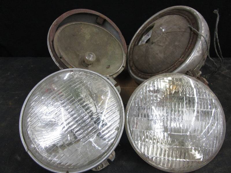 lot 134 image: Old Light sGlass Lenses Steel Casings