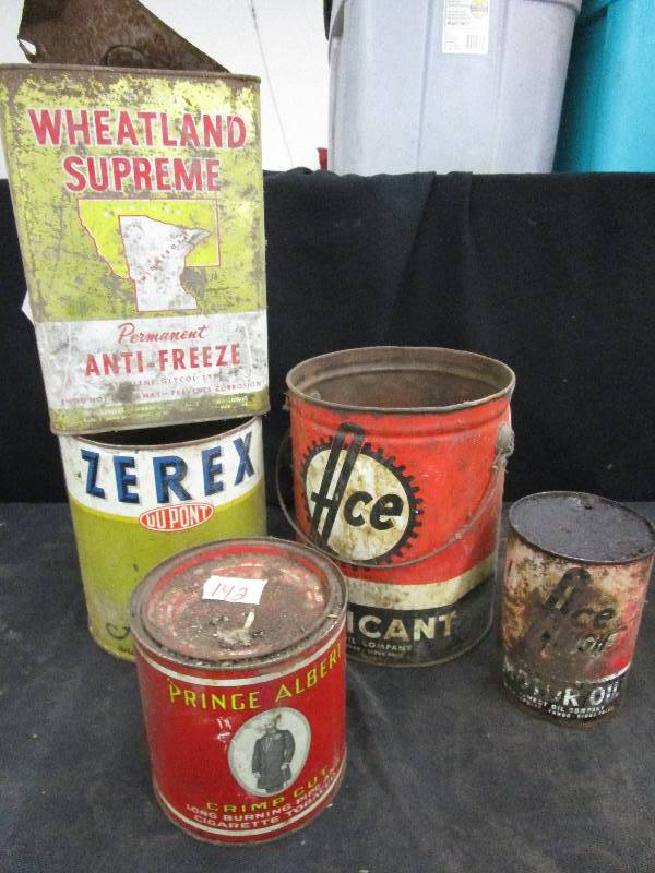 lot 142 image: Old Metal Cans