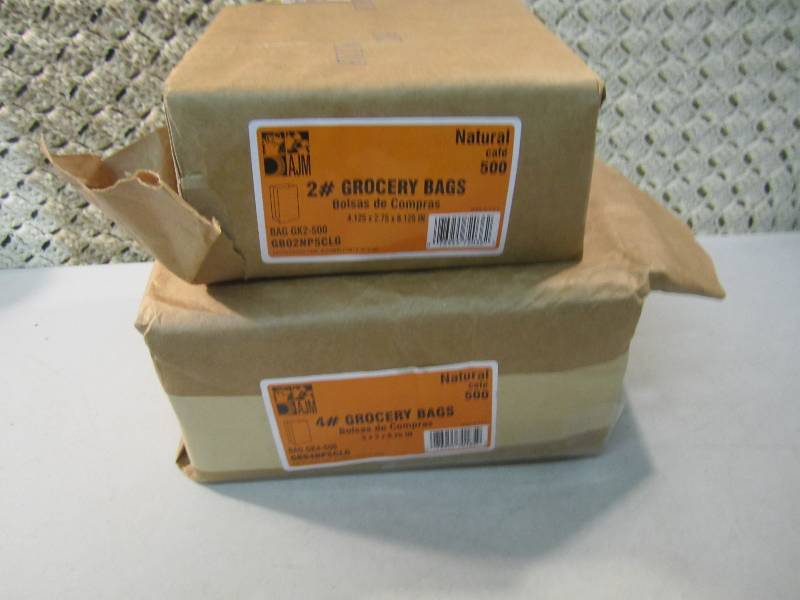 lot 333 image: 2 Bundles of Brown Paper Grocery Ba...