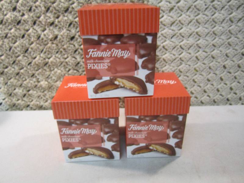 lot 66 image: Lot of 3 Boxes Fannie May Milk Choc...