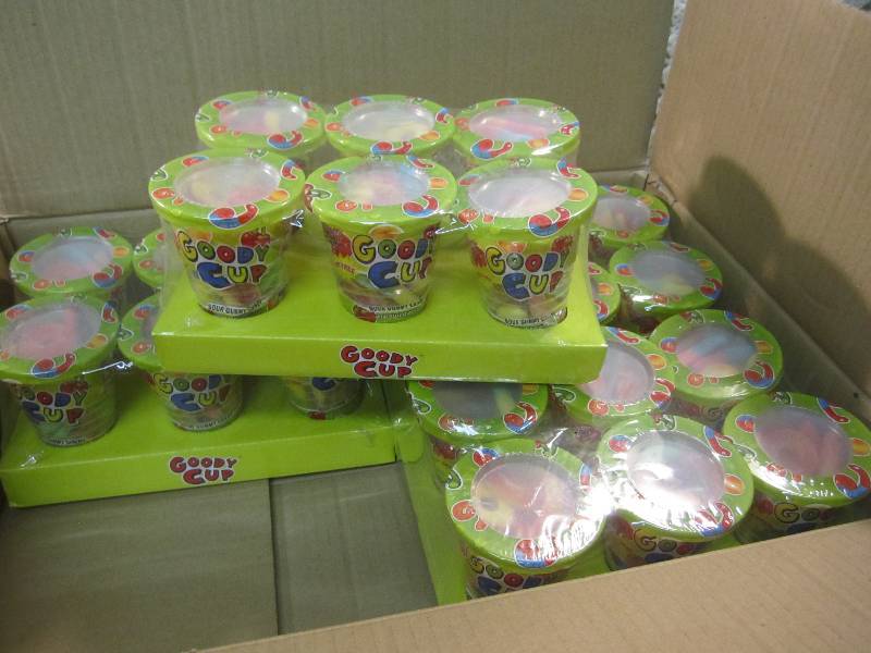 lot 71 image: Case of 24 Cups Goody Cups Sour Gum...
