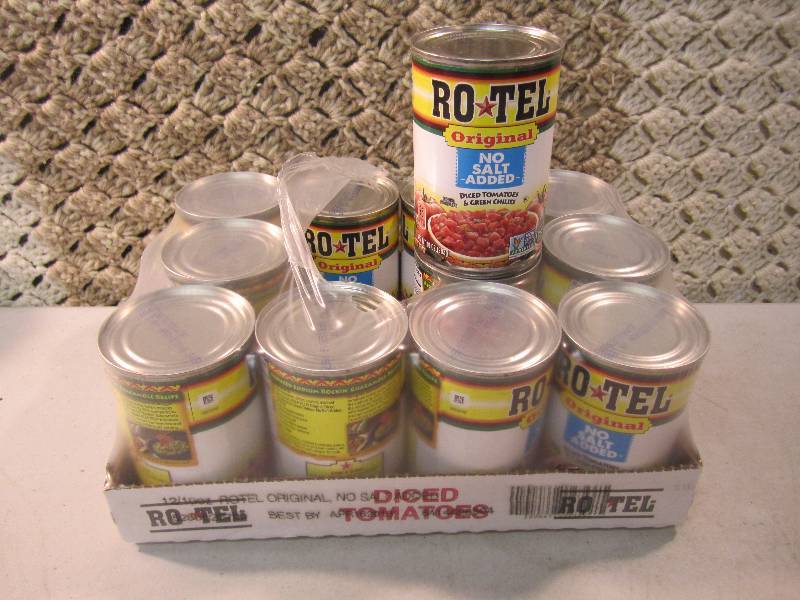 lot 132 image: Case of 12 Cans Rotel Original Dice...