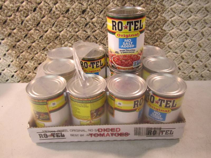 lot 133 image: Case of 12 Cans Rotel Original Dice...