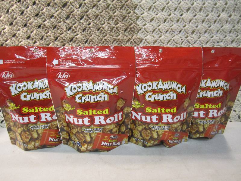 lot 140 image: Lot of 4 Bags Salted Nut Roll Flavo...