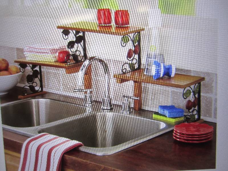 lot 186 image: 2 Tier Apple Sink Shelf 36 W x 13....