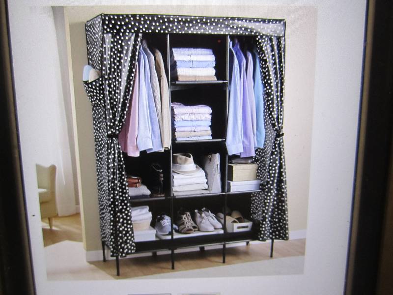 lot 237 image: Polka Dot Curtain Storage Closet 50...
