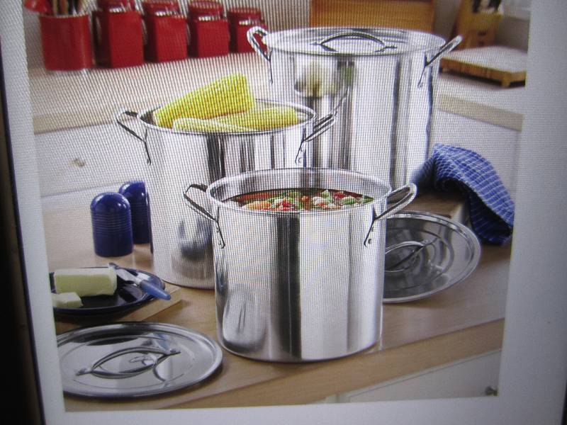 lot 241 image: Set of 3 Stainless Steel Stockpots ...